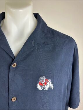 Tommy Bahama x Fresno State 100% Silk Aloha Shirt